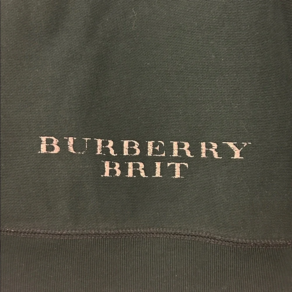 BURBERRY - Brit - Authentic Men’s Green Distressed Logo Sweatshirt size small - Picture 8 of 10